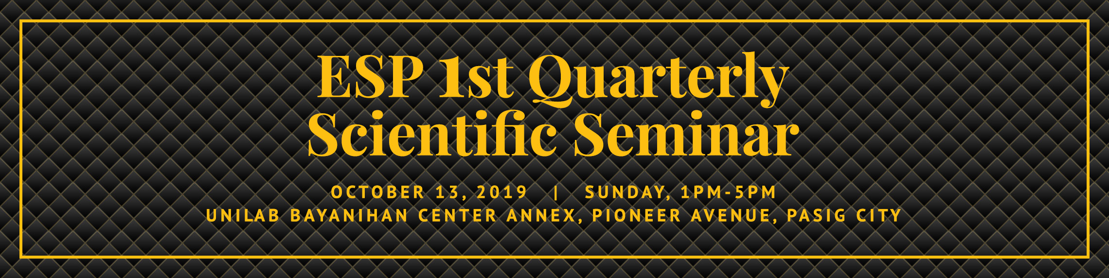 1st ESP Quarterly Scientific Seminar 2019
