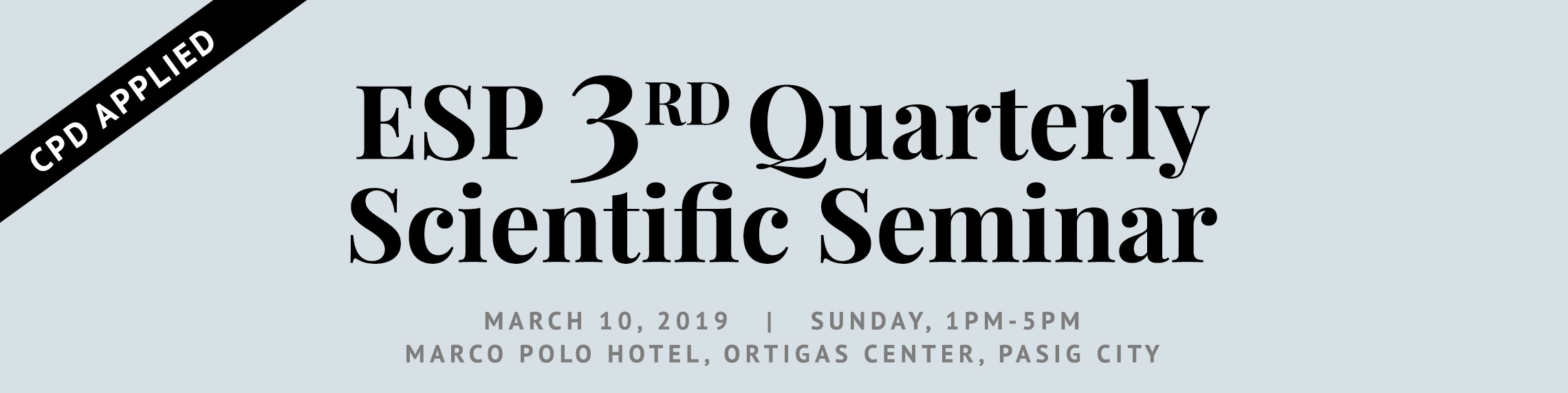 3rd ESP Quarterly Scientific Seminar 2019